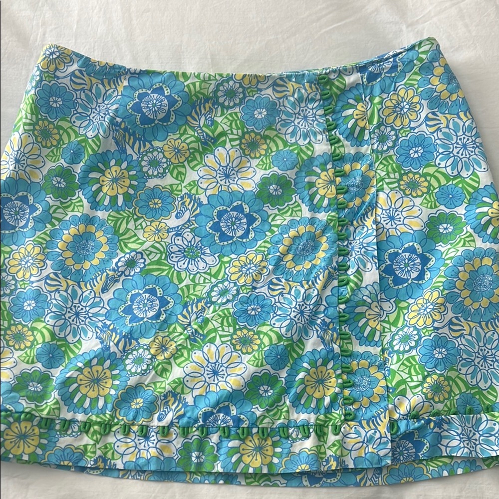 Lilly Pulitzer Blue and Green Floral Skort